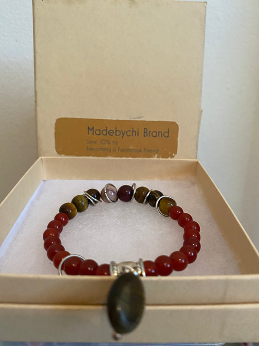Red Agate, Mookaite, and Tiger's Eye